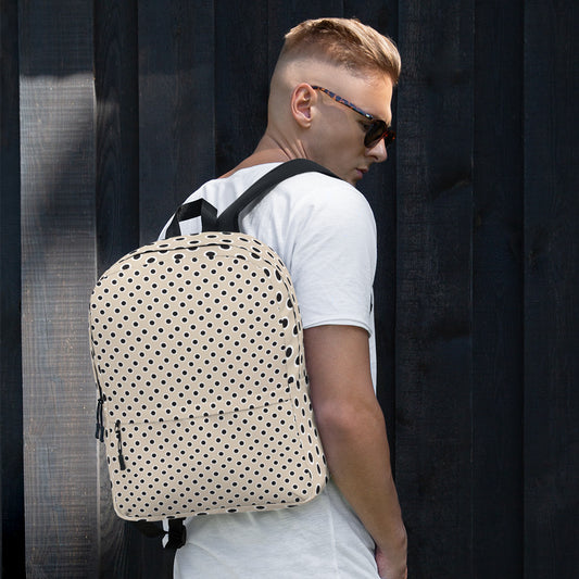 Tan Polka Dot Backpack