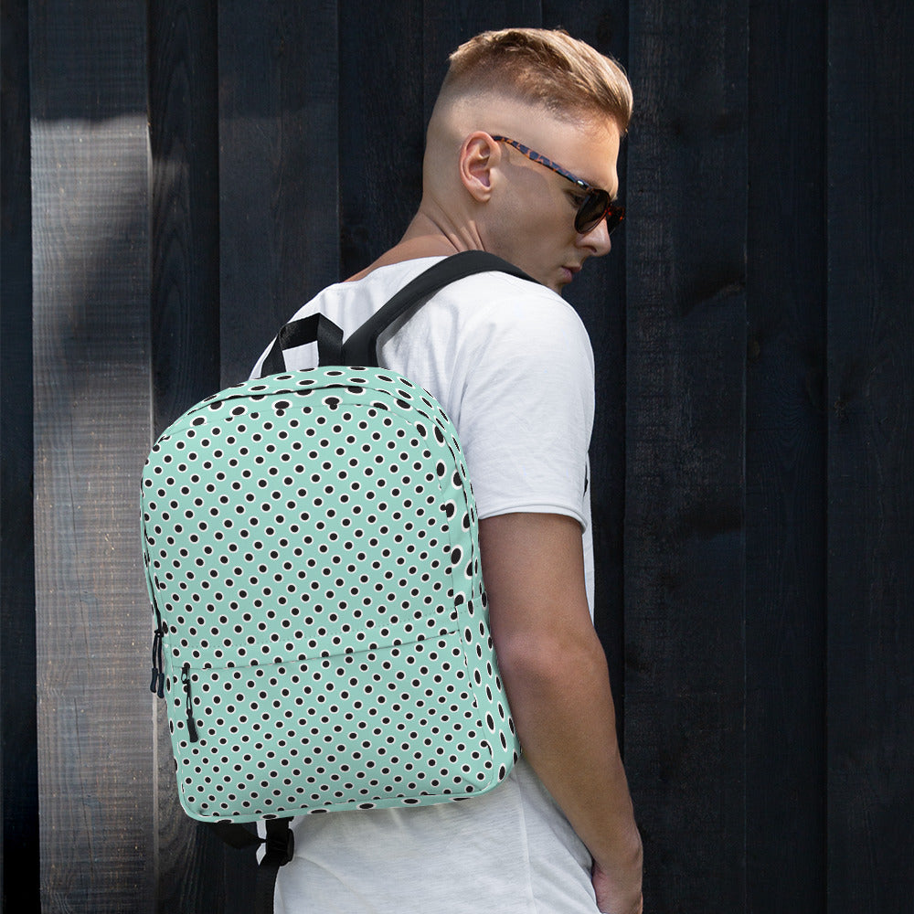 Light Blue Polka Dot Backpack