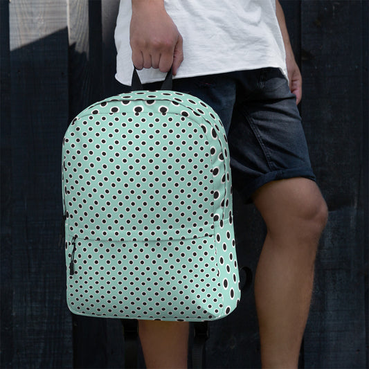 Light Blue Polka Dot Backpack