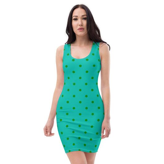 Green on Green Polka Dot Bodycon dress