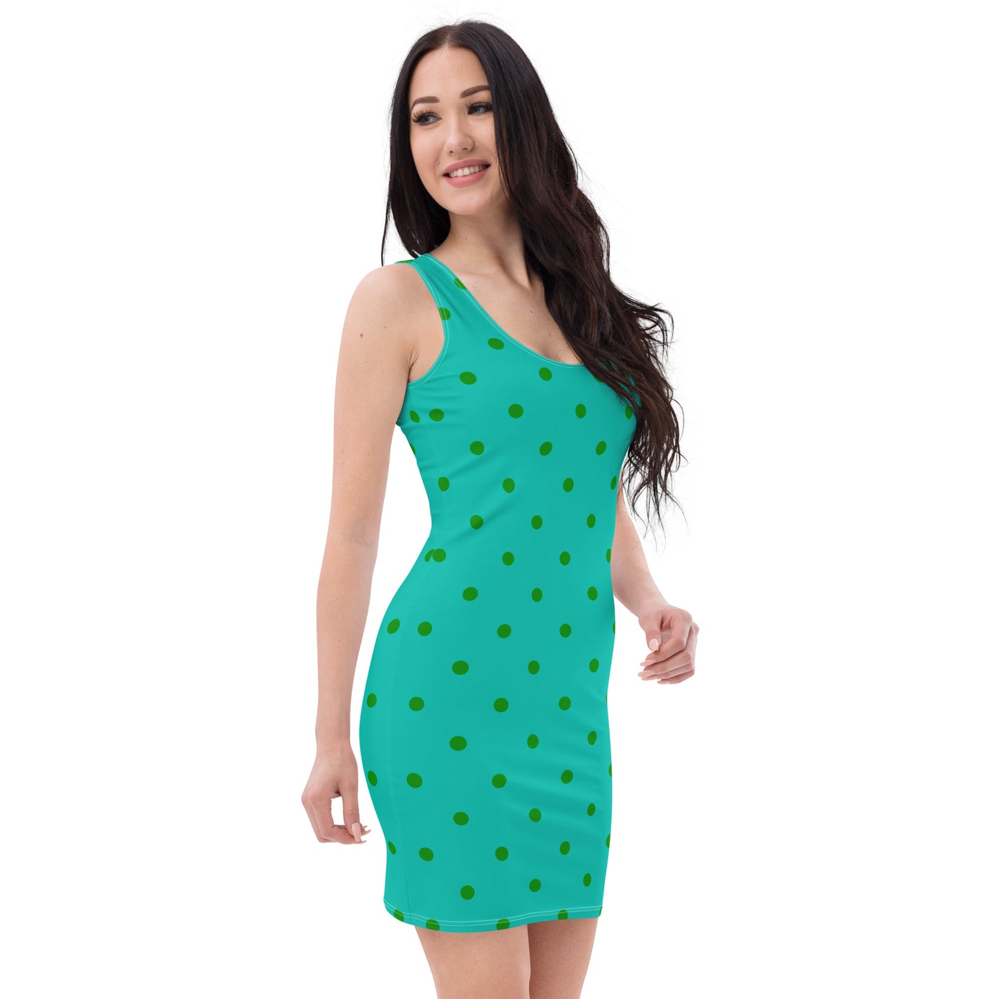 Green on Green Polka Dot Bodycon dress