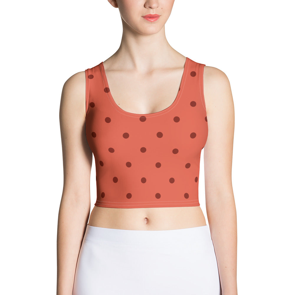 Red on Red Polka Dot Crop Top