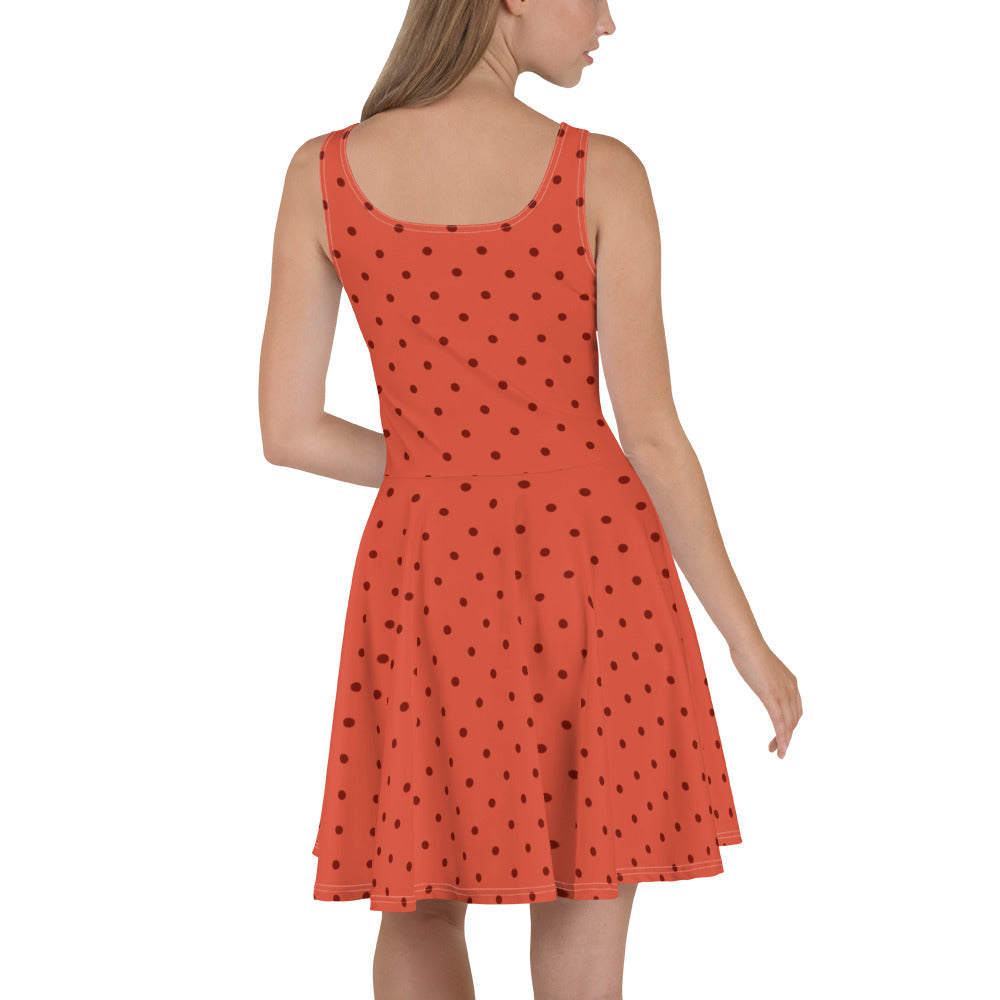 Red on Red Polka Dot Skater Dress