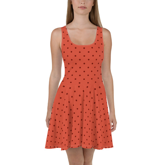 Red on Red Polka Dot Skater Dress