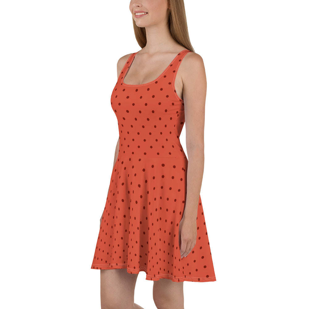 Red on Red Polka Dot Skater Dress