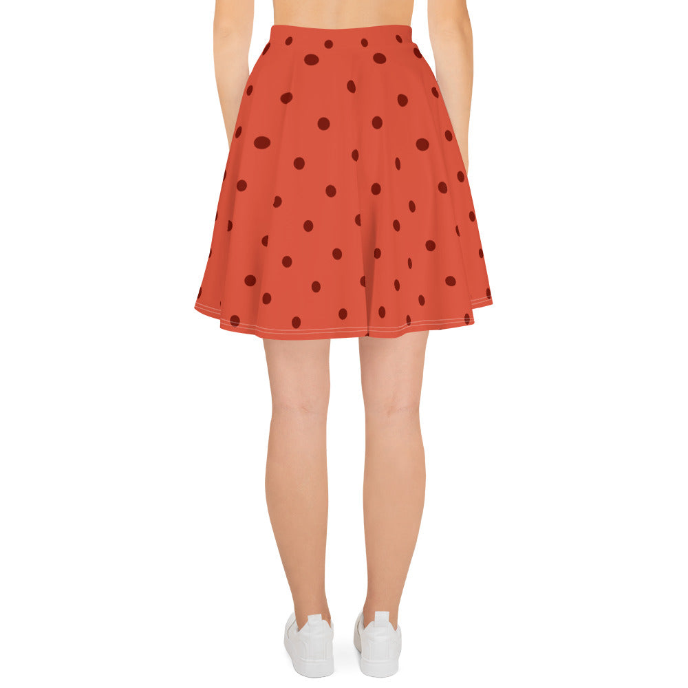 Red on Red Polka Dot Skater Skirt