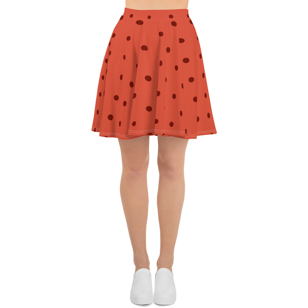 Red on Red Polka Dot Skater Skirt