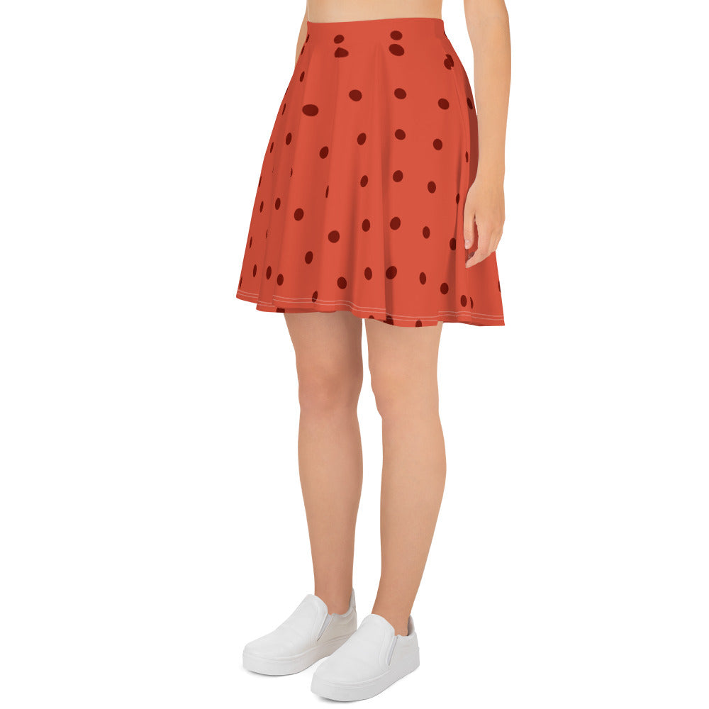 Red on Red Polka Dot Skater Skirt