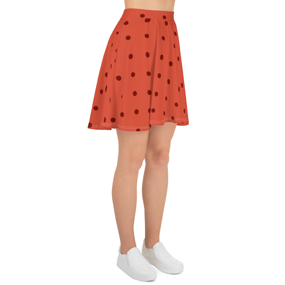 Red on Red Polka Dot Skater Skirt