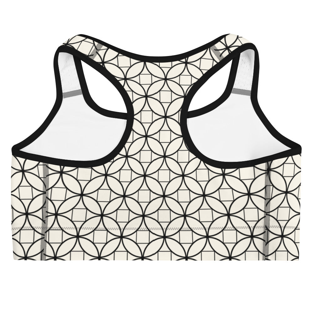 Black & White Geometric Sports bra