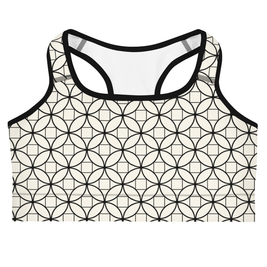 Black & White Geometric Sports bra