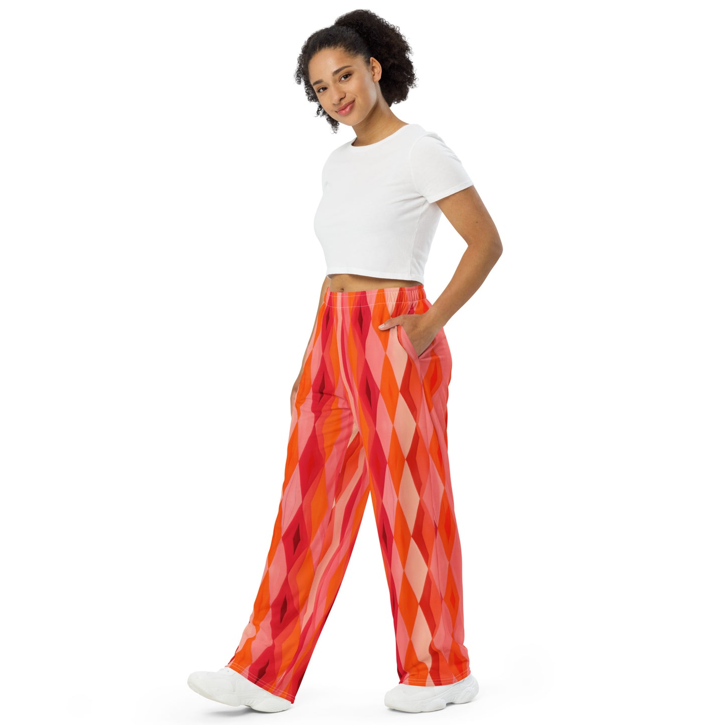 All-over print unisex wide-leg pants