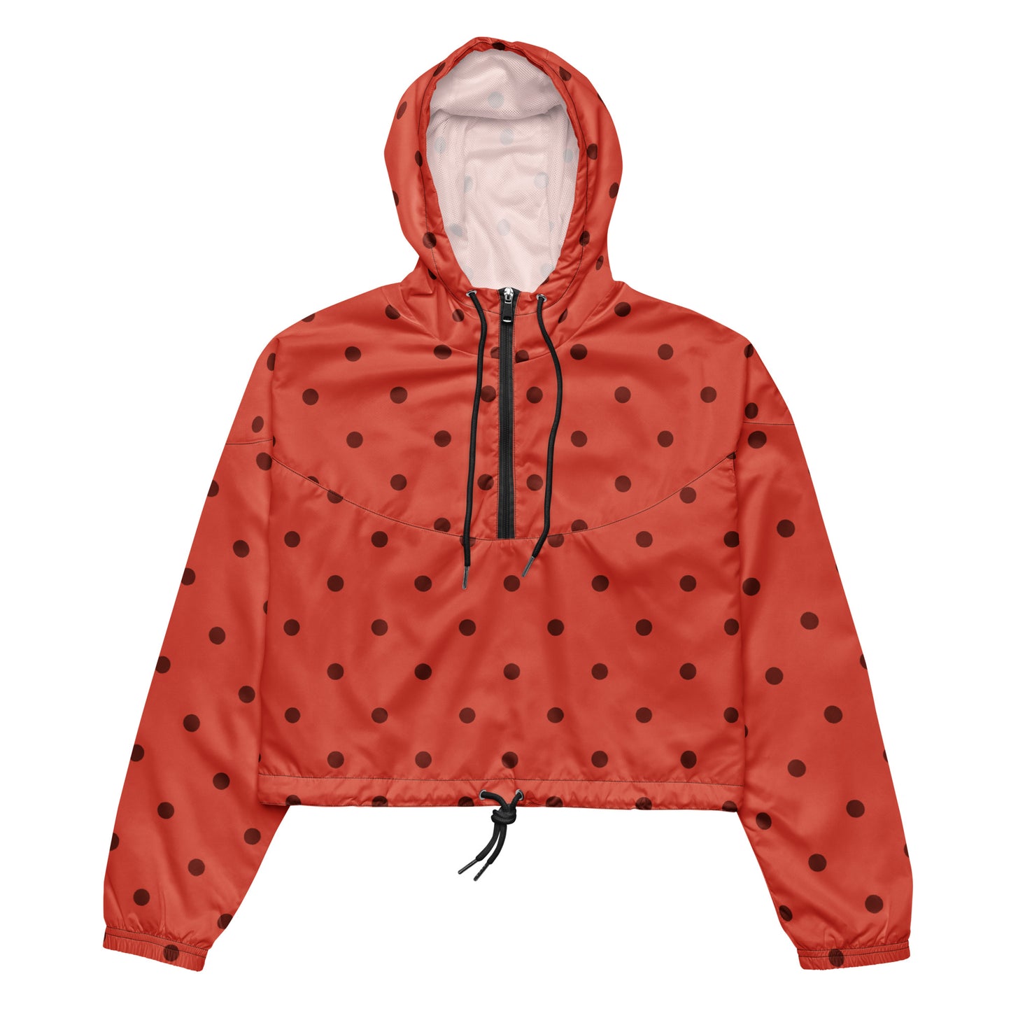 Red on Red Polka Dot Women’s cropped windbreaker